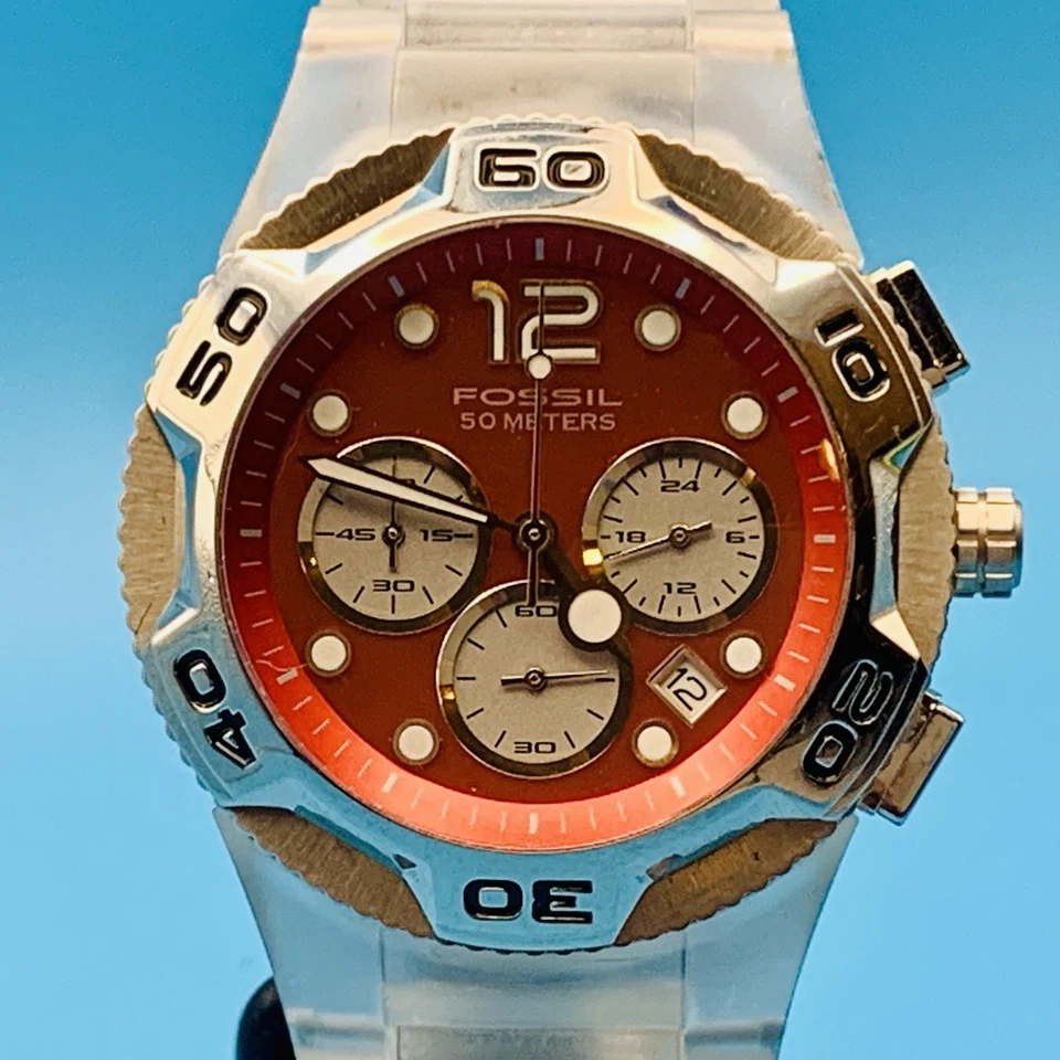 Reloj Pulsera Mujer FOSSIL CH-2482 Carbonita Acero St Cronógrafo Multi Esfera Funcionando Foto 2 de 4