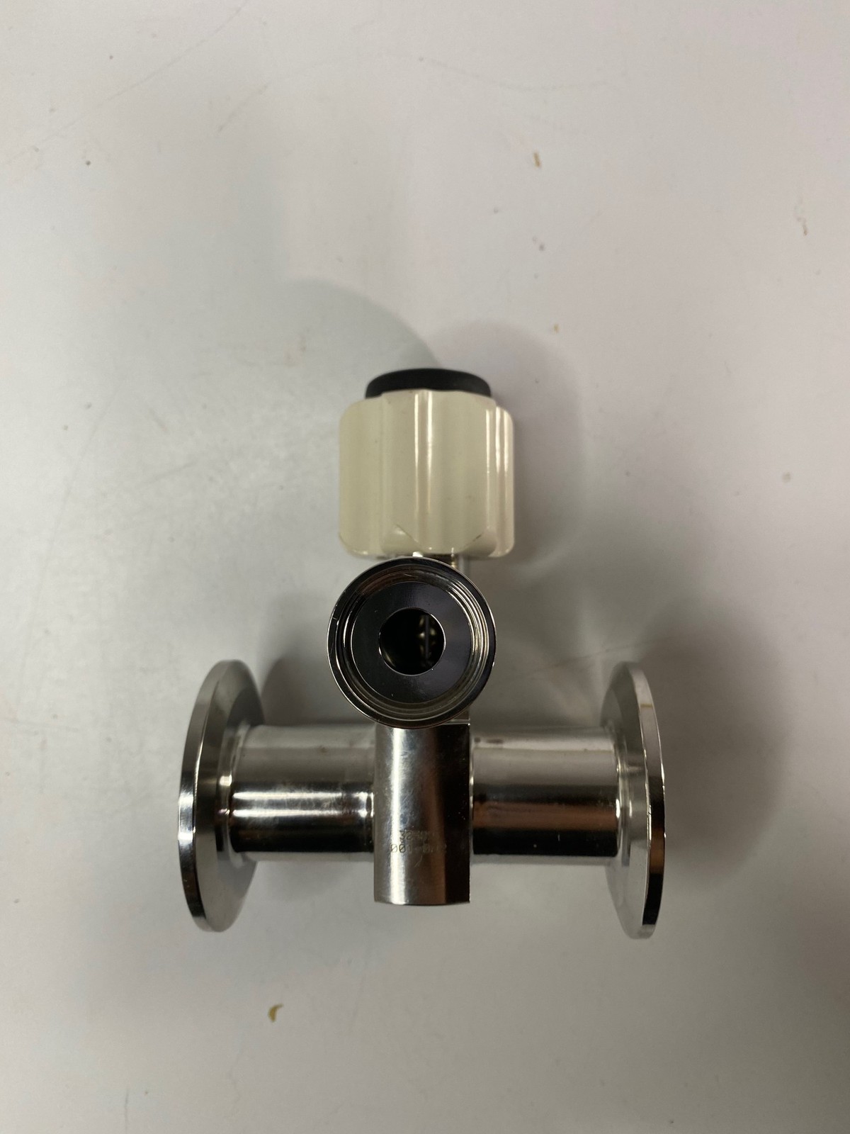 ONE (1) STAINLESS STEEL 3-Way Flow Control Valve 1/2" x 1" Tri-Clamp (NEW)