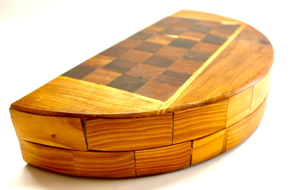 Vintage Makonde African Chess Set – Hand-Carved 14″ Round Board Fertility Queen - Image 3 of 4