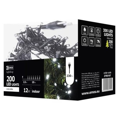 Lichterkette für den Weihnachtsbaum 200 LED CW 10 m IP20, grünes