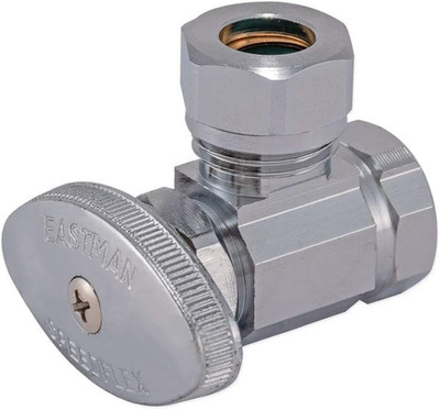 Multi-Turn Angle Stop Valve, 1/2 Inch FIP X 1/2 Inch Slip Joint Connection, Chro