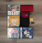Nintendo DS-Lite Console USG-001 Crimson Red w/ Case 4 Games Etc Bundle TESTED