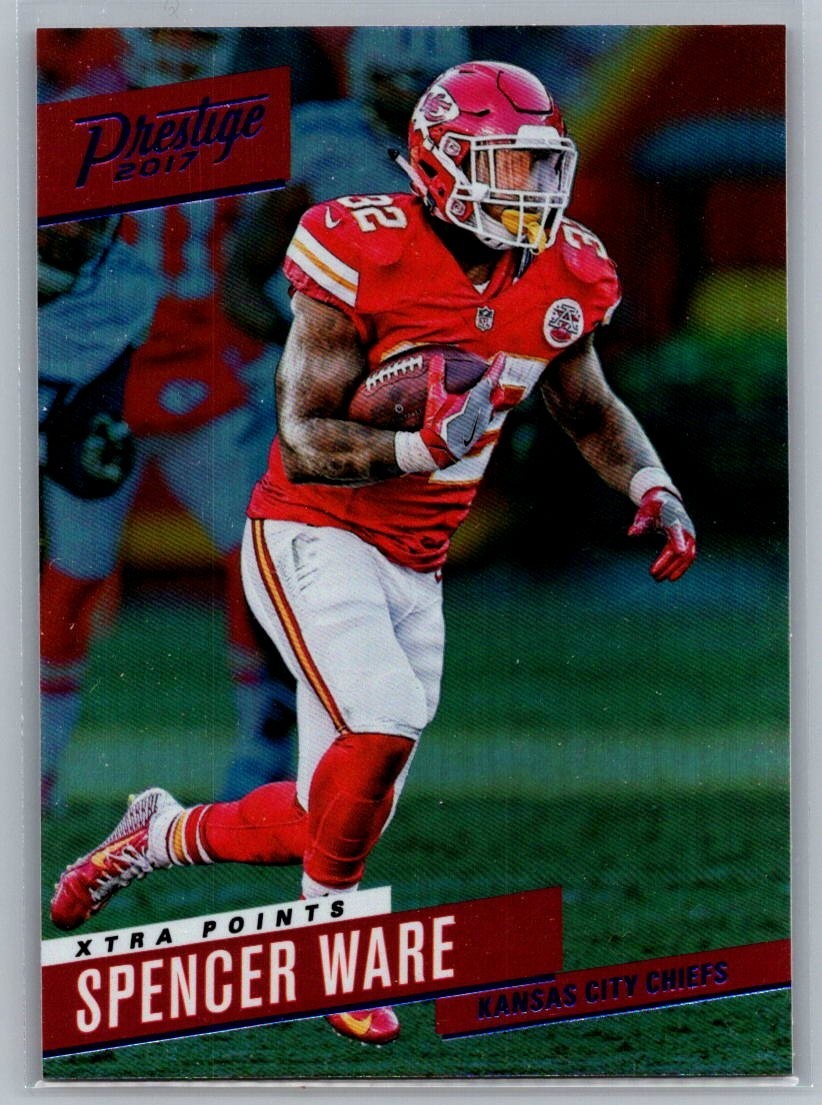 Spencer Ware #34, Xtra Points Purple, Kansas City Chiefs, 2017 Panini Prestige