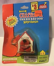 Clifford the Big Red Dog Keychain 2001 Basic Fun Key Ring #325-0 New Read!