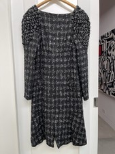 GORGEOUS CHANEL BLACK WHITE TWEED DRESS 38