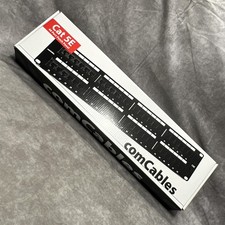 ComCables Cat 5E Patch Panel 48 Port PP-C5E-48 2U Rack Mount Black RJ45