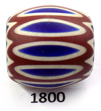 Awesome Striped Venetian Antique Chevron Trade Bead African 1800 Bg 39 Murano