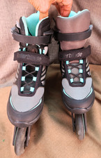 Rollerblade Zetrablade W Womens Inline Skates Size 8 EU 39 Black Aqua Gently Use