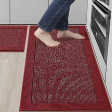 Kitchen Rugs and Mats Set of 2 Non-Slip Kitchen Mats for Floor, Absorbent and St