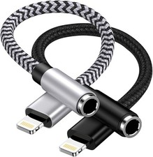 2Pack IPhone Headphone Adapter, Apple MFi Certified Lightning To 3.5mm Audio 8