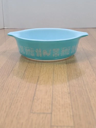 Vintage PYREX Amish Butterprint Casserole Dish 1 Pint 471  Turquoise