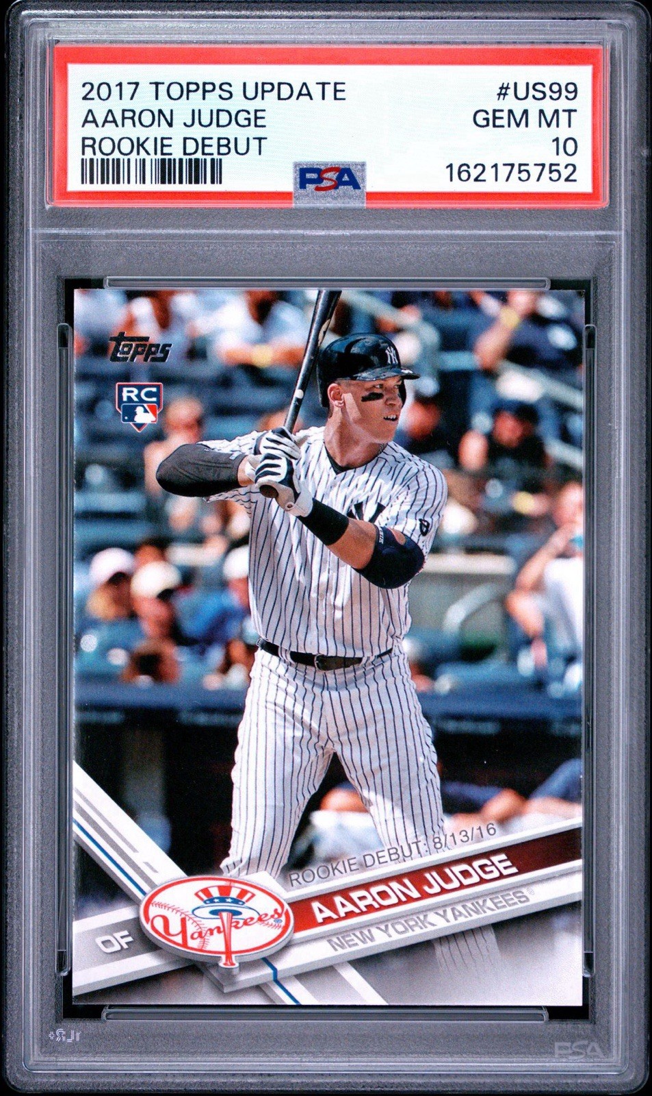 2017 Topps Update #US99 RC debut Aaron Judge PSA 10 GEM MINT YANKEES