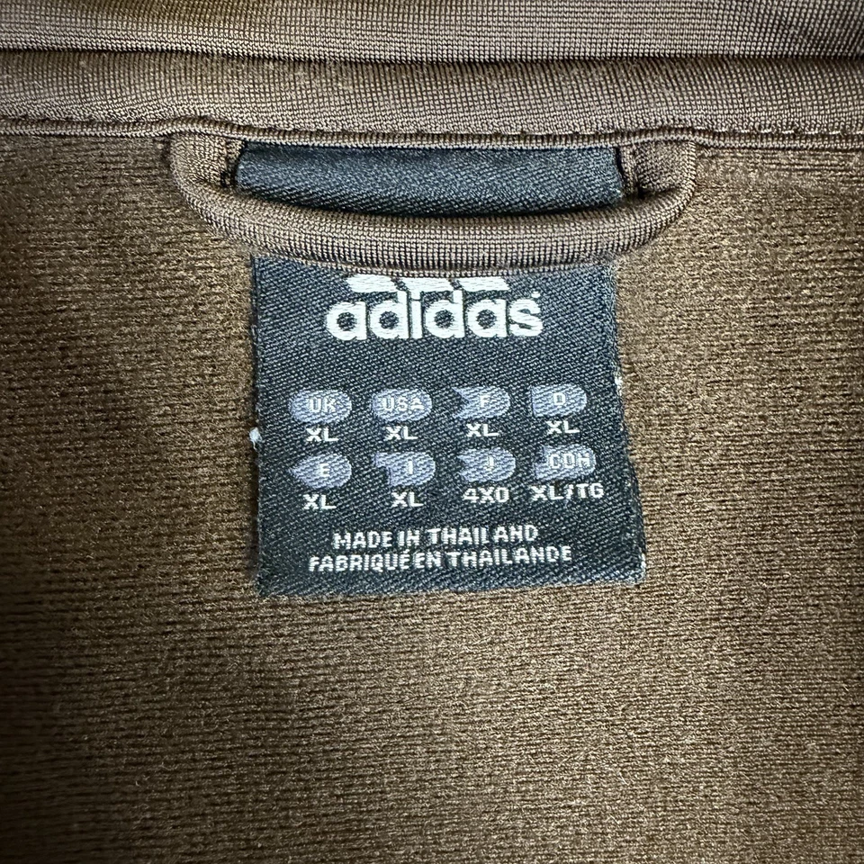 Vintage Adidas Track Jacket Mens XL Brown Orange Stripes Full Zip Warm Up Browns - Image 4 of 4