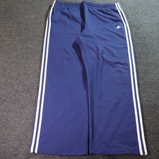 Adidas Baggy Striped Retro 90s Vintage Blue Sweatpants Large