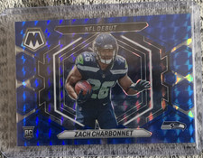 2023 Panini Mosaic Blue Mosaic Prizm Zach Charbonnet Seahawks ND-37/99 Rookie