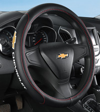 15" PU Leder+Kohlefaser Lenkradabdeckung für Chevrolet 1980-2025 Alle Autos