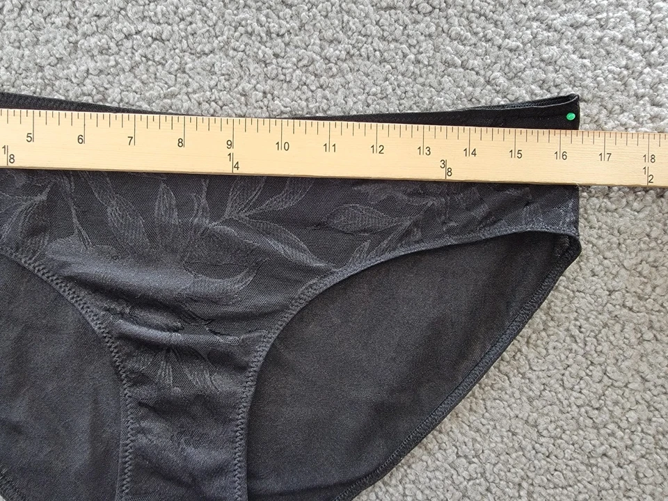 Hanro Jacquard Leaf Pattern Brief Panty Women’s Large 14/16 Black Beauty Pull On - Image 4 of 4