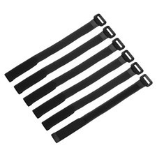6Pcs Battery Tie Down Straps,0.6x12" Black Nylon Hold Down Hook Loop Strap