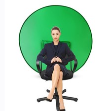 Portable Green Screen Backdrop 56'' Collapsible Webcam Background for Chair C...