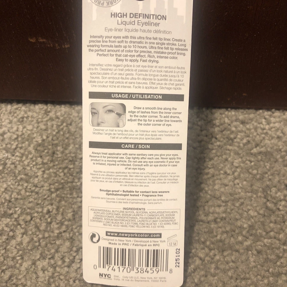 NYC New York Color High Definition Liquid Eyeliner #889 Extra Black, 0.056oz - Image 3 of 4