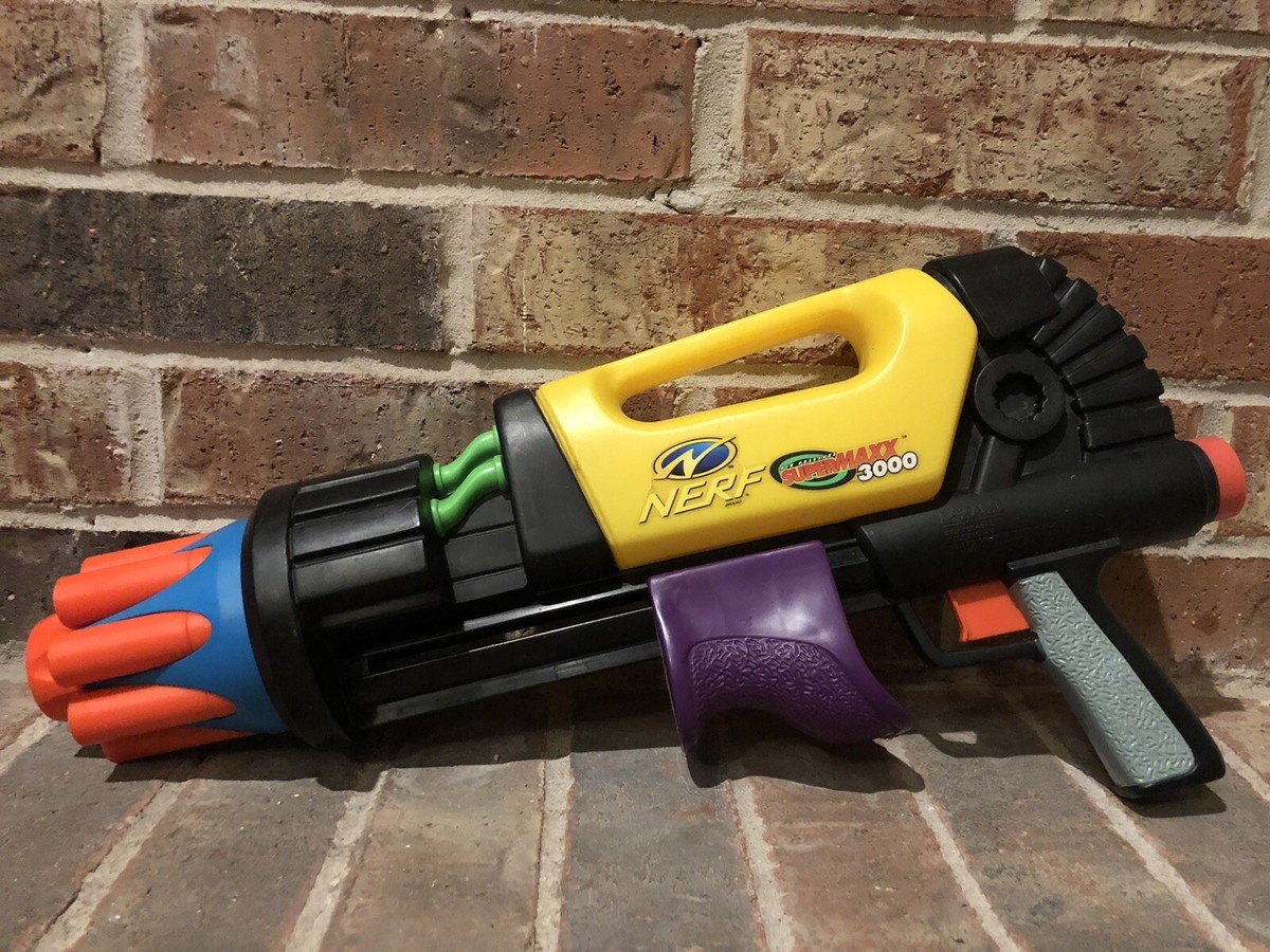 1996 Nerf Supermaxx 3000 Dart Toy Gun Blaster Pump Air Tank Tested