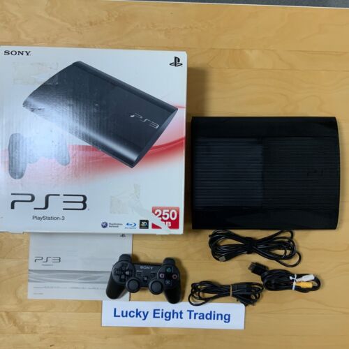 PS3 anthrazitschwarz CECH 4000B 250GB Konsolenbox PlayStation 3 superslim [BOX] - Bild 1 von 6