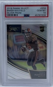 Baker Mayfield 2018 Select Field Level Silver RC Rookie #204 PSA 10 GEM MINT