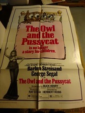 "THE OWL AND THE PUSSYCAT" BARBARA STREISAND 1970 ORIGINAL ONE SHEET POSTER 