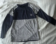 mongoose bmx shirt Boys Sz7 Blue Gray Greylong Sleeve Logo Performance 2019