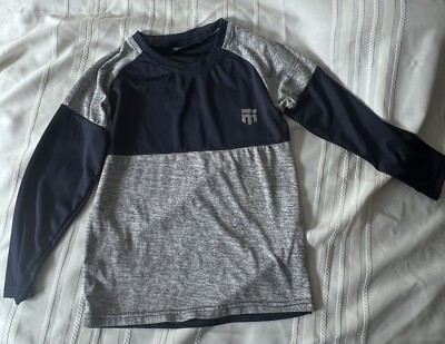 mongoose bmx shirt Boys Sz7 Blue Gray Greylong Sleeve Logo Performance 2019