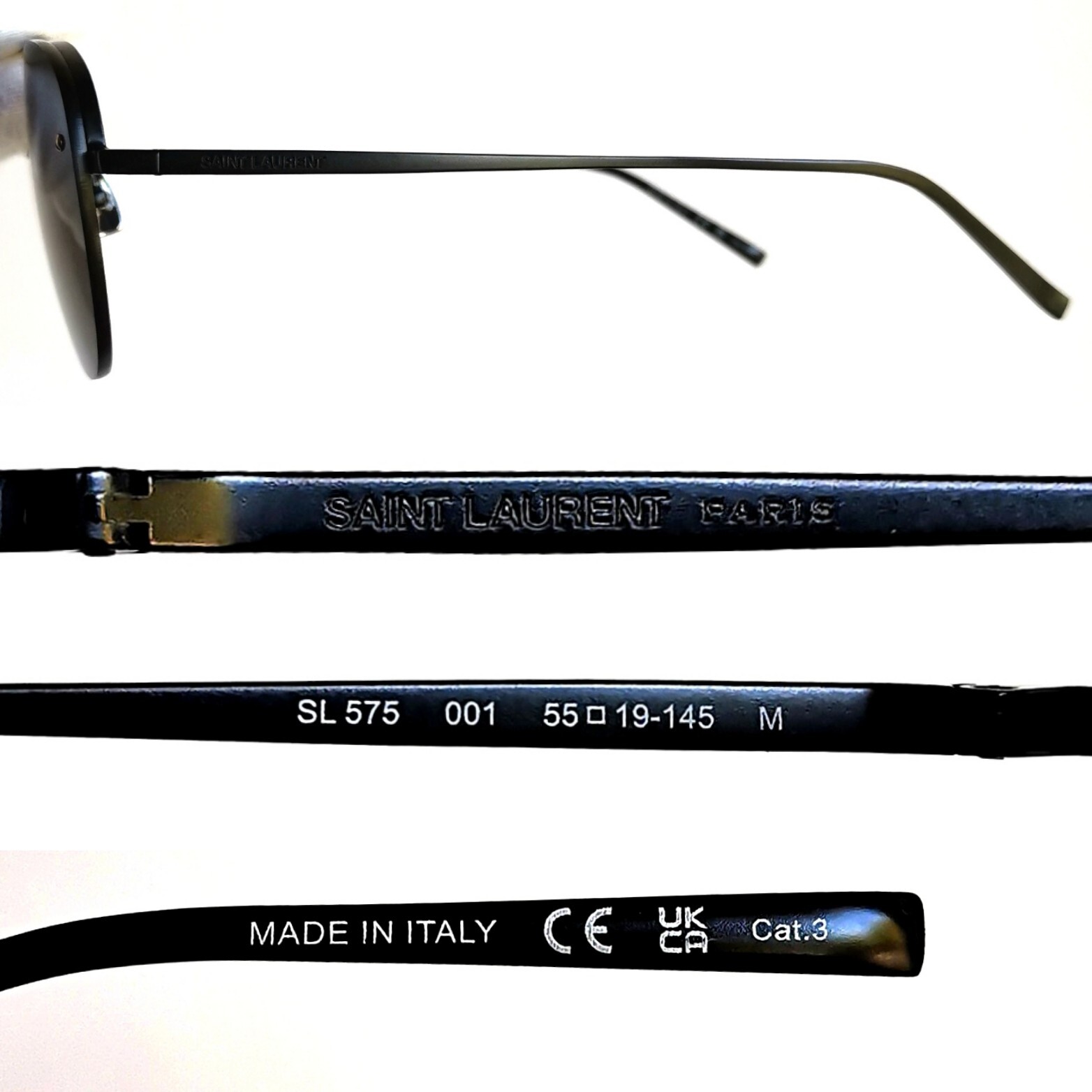 occhiali da sole SAINT LAURENT SL575 black round oval 001 sunglasses Yves Ysl