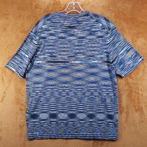 MISSONI Shirt Mens Size 52 Blue Space Dye Stripe Short Sleeve T-Shirt Tee $590 - Picture 3 of 7