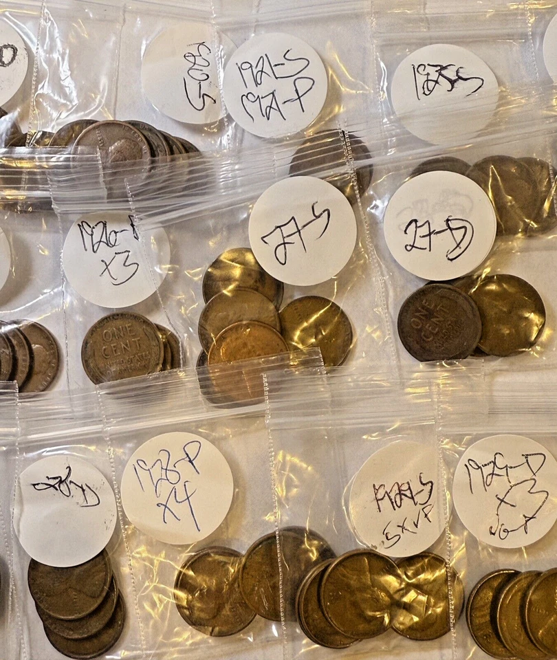 Huge 1920's 1c Haul ~ 95 Coins ~ More than Half S & D Mints ~ Most VG - VF ?~WOW - Image 2 of 4