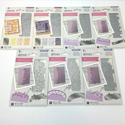 Lot of 7 Crafters Companion Gemini Dies 2-Sided Flowers Floral Heart Butterfly
