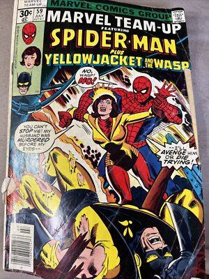 Marvel Team-Up Comic Book #59 Spider-Man & Yellow Jacket & Wasp 1977