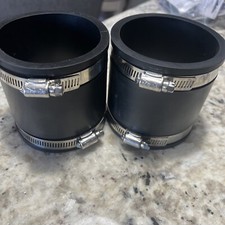  2 Rubber Flex Coupling 3  x3" Black Stainless Steel Clamps