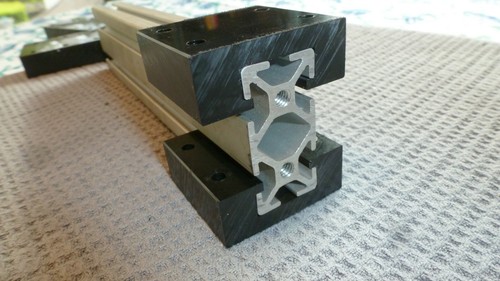 T Slot  Linear Bearings for 10 Series TS10-10 and TS10-20  made w/HDPE(2)"BLACK" - Picture 3 of 6