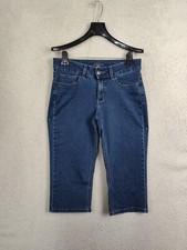 Riders by Lee Women Jeans 8 Medium Blue Cotton Blend Mid Rise Capri Fit Denim