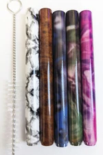 5x Metal One Hitter Dugout Pipe Cigarette Bat Large 78mm / 3.07" Artistic Design