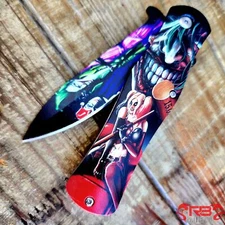 8" Tactical Spring Assisted Folding oPEN bLADE Knife Print Handle