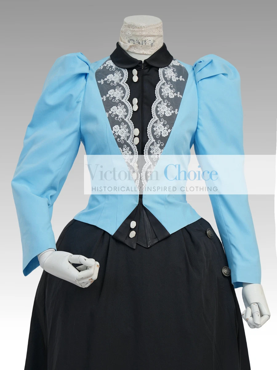 Vestido de Colección Victoriano Eduardiano Años 1890 1900 Vestido Traje Recreación Teatro 801