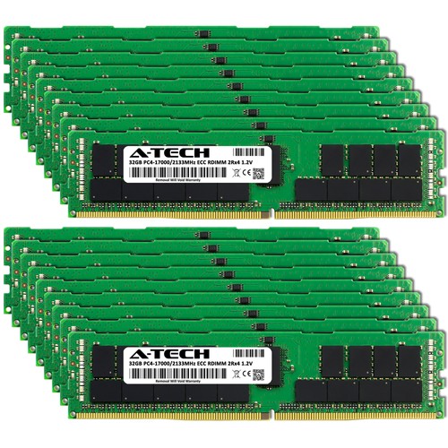 A-Tech 576GB 18x 32GB 2Rx4 PC4-17000R DDR4 2133 ECC REG RDIMM Server Memory RAM - Picture 2 of 4