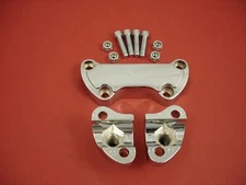 RISER SET 2" RISE 1" HANDLEBAR SCALLOPED TOP CLAMP HARLEY THREADED 1/2-13 CHROME