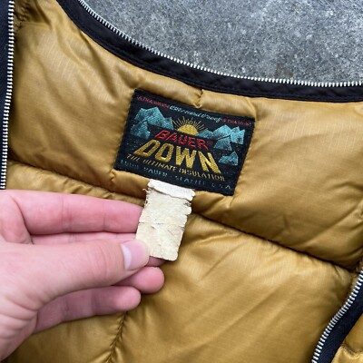 Vintage 60s Eddie Bauer Down Sunset Label Trench Coat LINER Vest