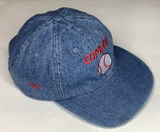 Vintage 90s COMPAQ Computers Full Denim Baseball Ball Of Famers Adjustable Cap