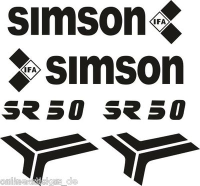 Simson SR50 Aufkleber Set  Roller DDR Tank Oldtimer Neu AN1634 weiß, silber....