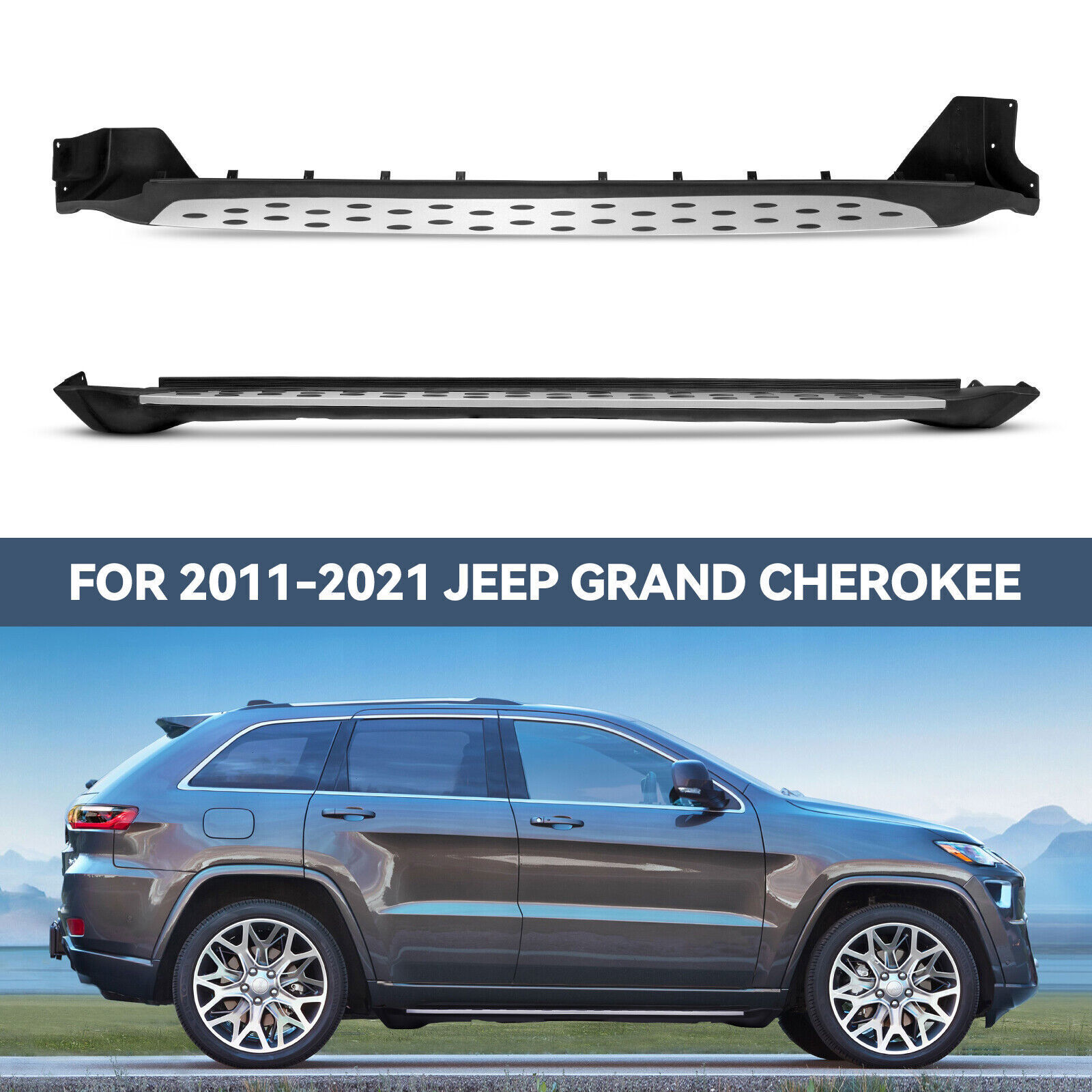 Running Board For 2011 2012 2013 - 2021 Jeep Grand Cherokee Side Step Nerf Bar