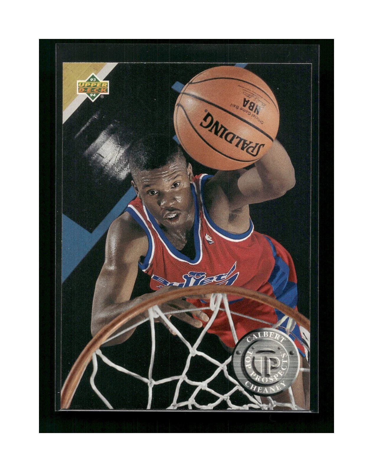 1993-94 Upper Deck Washington Bullets Basketball Card #487 Calbert Cheaney TP