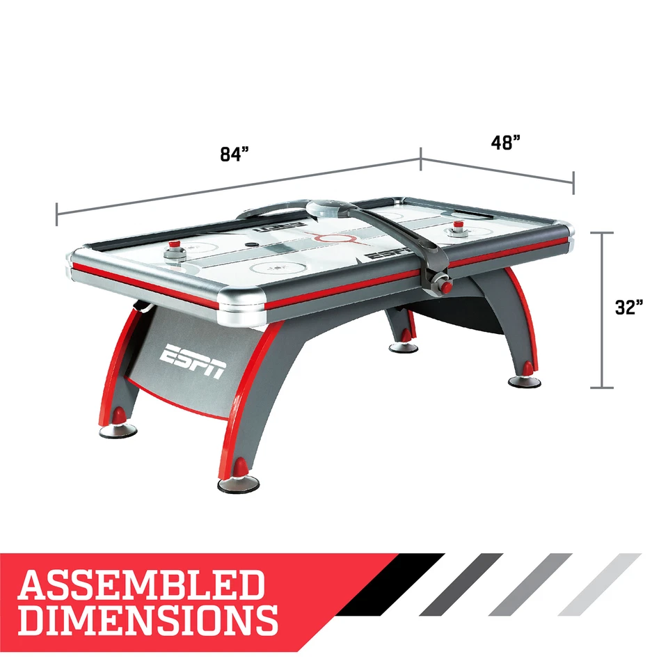 ESPN 7 Foot Air Powered Hockey Table w/ Electronic Scorer, 2 Pucks and 2 Pushers - Image 2 of 4
