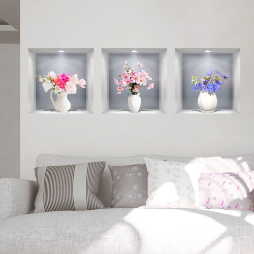 3Pcs 3D False Window Wall Stickers Self-adhesive Mural Decal Living Room Decor - Picture 2 of 6